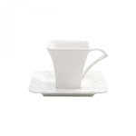 Ficha técnica e caractérísticas do produto Jogo de Xícaras de Chá com Pires Porcelana 12 Peças 160ml Square Rojemac Branco