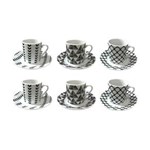 Ficha técnica e caractérísticas do produto Jogo de Xícaras para Café em Porcelana Dynasty Coffe Time 6 Peças 80ml Preto Dynasty