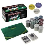 Ficha técnica e caractérísticas do produto Jogo Ficha Poker 24x12 com Lata 200 Pçs