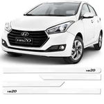 Ficha técnica e caractérísticas do produto Jogo Friso Lateral Hyundai Hb20 2013/2019 - Branco Polar