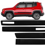 Ficha técnica e caractérísticas do produto Jogo Friso Lateral Jeep Renegade 2015 a 2018 Preto Modelo Original 4 Portas Ótimo Acabamento