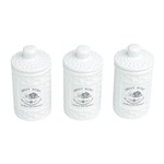 Ficha técnica e caractérísticas do produto Jogo 3 Potes 150ml de Porcelana Branca com Tampa Sweet Home Bon Gourmet - 27443