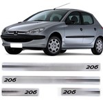 Ficha técnica e caractérísticas do produto Jogo Soleira Resinada Peugeot 206 4 Portas Aço Escovado - Sport Inox