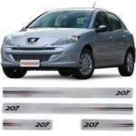Ficha técnica e caractérísticas do produto Jogo Soleira Resinada Peugeot 207 4 Portas Aço Escovado
