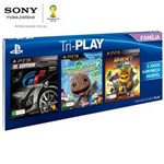 Ficha técnica e caractérísticas do produto Jogo Tri-Play Família - Box com 3 Games: Gran Turismo 5 XL Edition, LittleBigPlanet 2: Special Edition e Ratchet & Clank: All 4 One - PS3