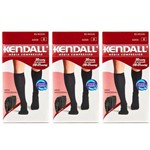 Kendall 1812 Meia 3/4 Média Compressão Masculina Preta M (kit C/03)