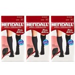 Ficha técnica e caractérísticas do produto Kendall 1812 Meia 3e4 Média Compressão Masculina Preta M - Kit com 03