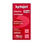 Ficha técnica e caractérísticas do produto Ketojet 20mg para Cães e Gatos Uso Veterinário com 10 Comprimidos