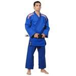 Kimono Judo Trançado Serie Prata Azul A6