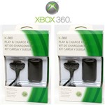 Kit Carregador 2 em 1 para Controle Xbox 360 - 2 Unidades