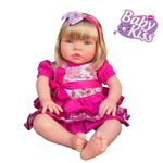 Ficha técnica e caractérísticas do produto Kit 02 Boneca Bebe Baby Kiss Estilo Reborn Loira