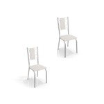 Kit 02 Cadeiras para Cozinha Lisboa 2c076cr Cromado/branco - Kappesberg