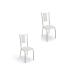 Ficha técnica e caractérísticas do produto Kit 02 Cadeiras para Cozinha Lisboa 2C076cr Cromado/Branco - Kappesberg