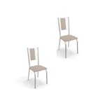 Kit 02 Cadeiras para Cozinha Lisboa 2c076cr Cromado/linho Marrom - Kappesberg