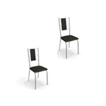 Kit 02 Cadeiras para Cozinha Lisboa 2c076cr Cromado/preto - Kappesberg