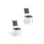 Ficha técnica e caractérísticas do produto Kit 02 Cadeiras para Cozinha Londres 2C056CR Cromado/Preto - Kappesberg