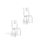 Kit 02 Cadeiras para Cozinha Munique 2c047cr Cromado/branco - Kappesberg