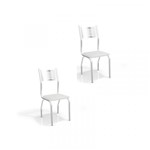 Ficha técnica e caractérísticas do produto Kit 02 Cadeiras para Cozinha Munique 2C047CR Cromado/Branco - Kappesberg