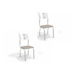 Ficha técnica e caractérísticas do produto Kit 02 Cadeiras para Cozinha Munique 2C047cr Cromado/Linho Marrom - Kappesberg