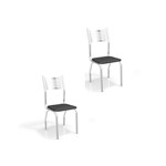 Kit 02 Cadeiras para Cozinha Munique 2c047cr Cromado/preto - Kappesberg