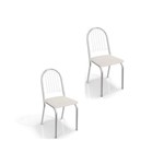 Kit 02 Cadeiras para Cozinha Noruega 2c077cr Cromado/branco - Kappesberg