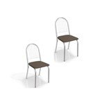 Kit 02 Cadeiras para Cozinha Noruega 2c077cr Cromado/marrom - Kappesberg