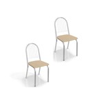 Kit 02 Cadeiras para Cozinha Noruega 2c077cr Cromado/nude - Kappesberg