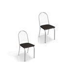 Kit 02 Cadeiras para Cozinha Noruega 2c077cr Cromado/preto - Kappesberg