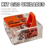 Ficha técnica e caractérísticas do produto Kit 20 Conector Wago Emenda 3 Fios Mod. 221-613