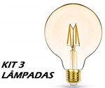 Ficha técnica e caractérísticas do produto Kit 03 Lâmpadas Led Filamento Bulbo G95