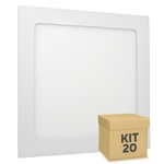 Ficha técnica e caractérísticas do produto Kit 20 Luminária Plafon 12w LED Embutir Branco Quente
