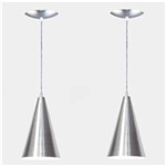 Ficha técnica e caractérísticas do produto Kit 02 Luminárias Cone em Alumínio - Escovado