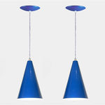 Ficha técnica e caractérísticas do produto Kit 02 Luminárias Cone em Alumínio - Cor Azul