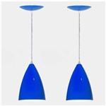Ficha técnica e caractérísticas do produto Kit 02 Luminárias Pendentes Bala - Cor Azul