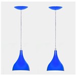 Ficha técnica e caractérísticas do produto Kit 02 Luminárias Gota em Alumínio - Azul