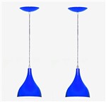 Ficha técnica e caractérísticas do produto Kit 02 Lustres Gota em Alumínio Azul