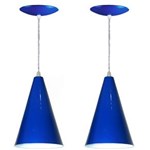 Ficha técnica e caractérísticas do produto Kit 02 Arandelas Pendente Cone em Alumínio - Cor Azul