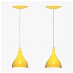Ficha técnica e caractérísticas do produto Kit 02 Luminárias Gota Amarela em Alumínio