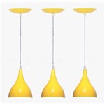 Ficha técnica e caractérísticas do produto Kit 03 Lustres Gota Amarela em alumínio