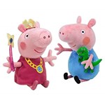 Ficha técnica e caractérísticas do produto Kit 02 Pelúcias Peppa Pig 30cm - Varinha e George Dinossauro