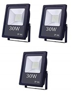 Ficha técnica e caractérísticas do produto Kit 03 Refletor LED 30w Holofote SMD Branco Frio Bivolt IP66 Prova D'água