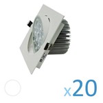 Ficha técnica e caractérísticas do produto Kit 20 Spot Quadrado 12w Led Bivolt - Branco Frio