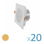 Ficha técnica e caractérísticas do produto Kit 20 Spot Quadrado 9w Led Bivolt - Branco Quente