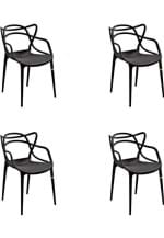 Ficha técnica e caractérísticas do produto Kit 04 Cadeiras Allegra Preta Rivatti