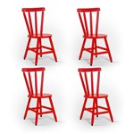 Ficha técnica e caractérísticas do produto Kit 04 Cadeiras França - Vermelha - BTB Móveis