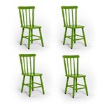Ficha técnica e caractérísticas do produto Kit 04 Cadeiras Mônaco Assento Pequeno - Verde - BTB Móveis