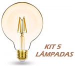 Ficha técnica e caractérísticas do produto Kit 05 Lâmpadas Led Filamento Bulbo G95