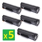 Ficha técnica e caractérísticas do produto Kit 05 Toner Compatível Hp P1505 M1120 M1132 P1102 | 85a 36a 35a Universal | 1.8k | Ingá