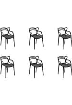 Ficha técnica e caractérísticas do produto Kit 06 Cadeiras Allegra Preta Rivatti