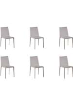 Ficha técnica e caractérísticas do produto Kit 06 Cadeiras Amanda PVC Nude Rivatti